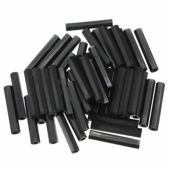 M3 Nylon Standoffs Hex Hexagonal Female Thread PCB Standoff Spacers Black