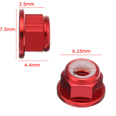 M3 Flange Nylon Nut Self-locking Nut Multi-color Aluminum Alloy