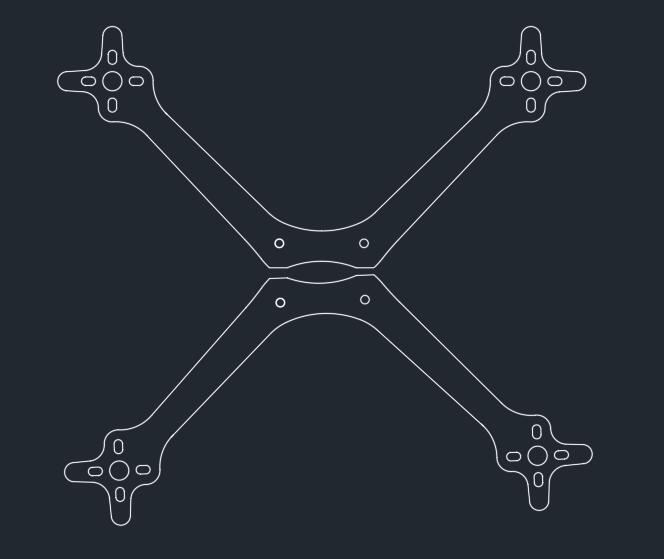 separate drone frame with 2 arms