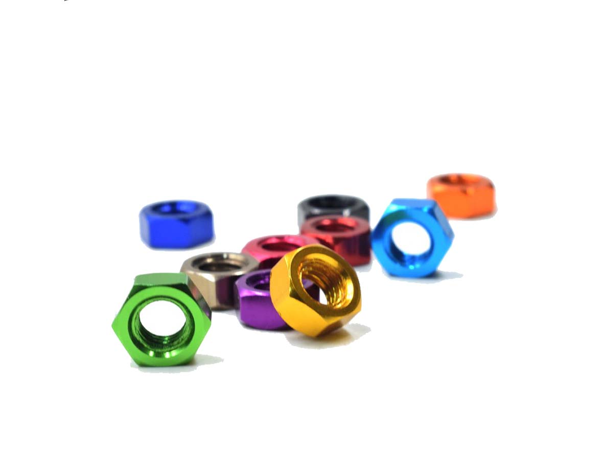M3 hex Aluminum lock nuts colorful anodized hex nuts