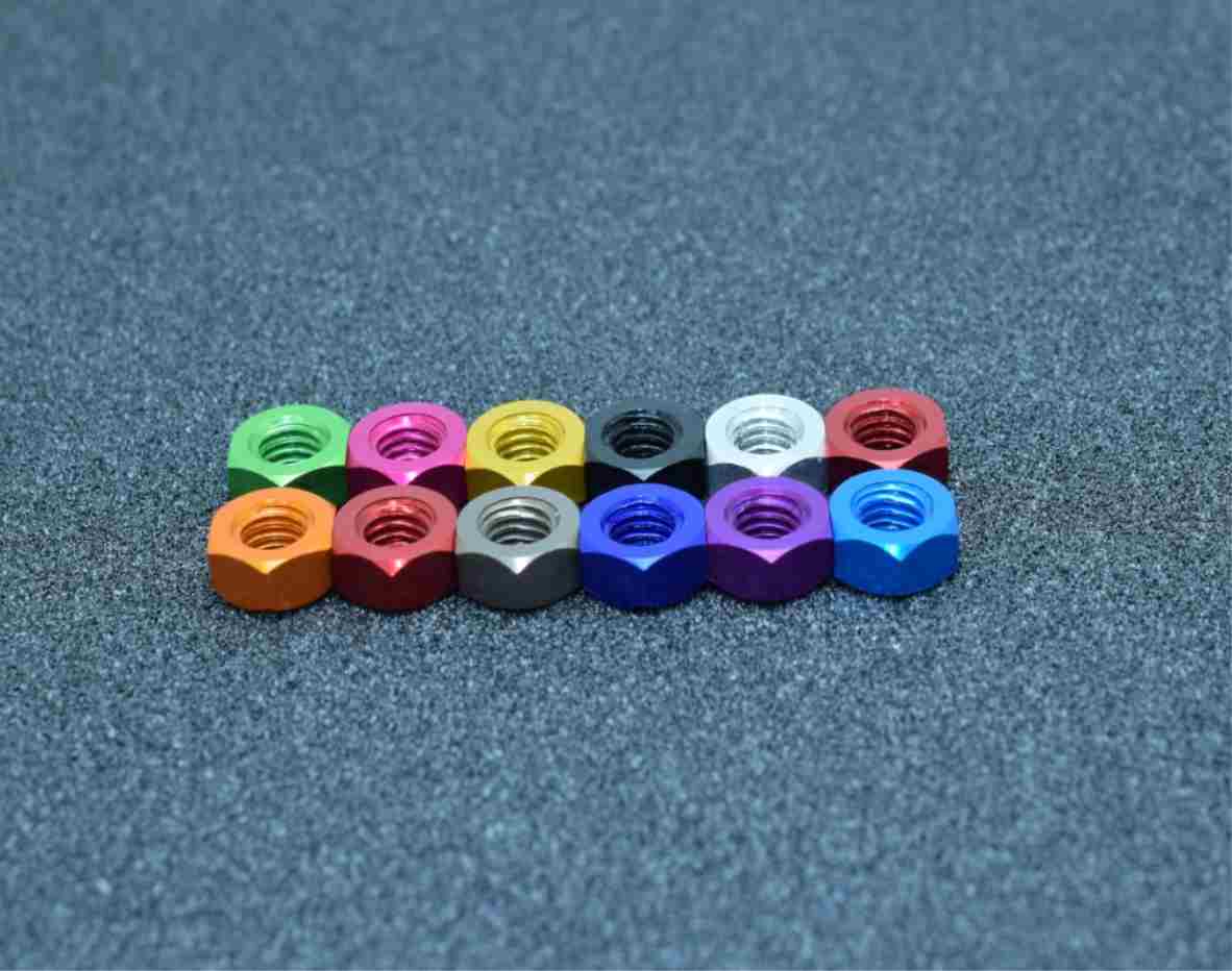 M3 hex Aluminum lock nuts colorful anodized hex nuts