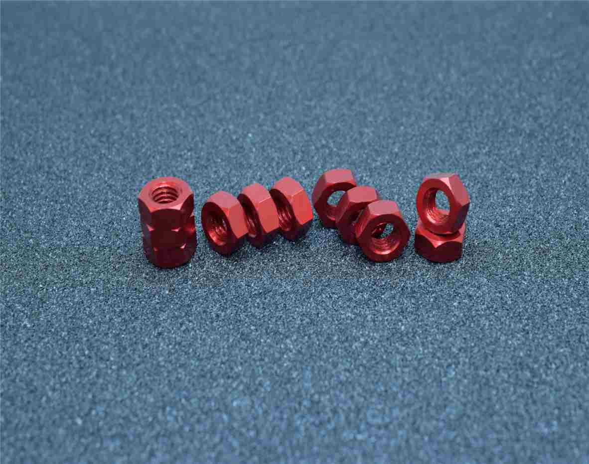 M3 hex Aluminum lock nuts colorful anodized hex nuts