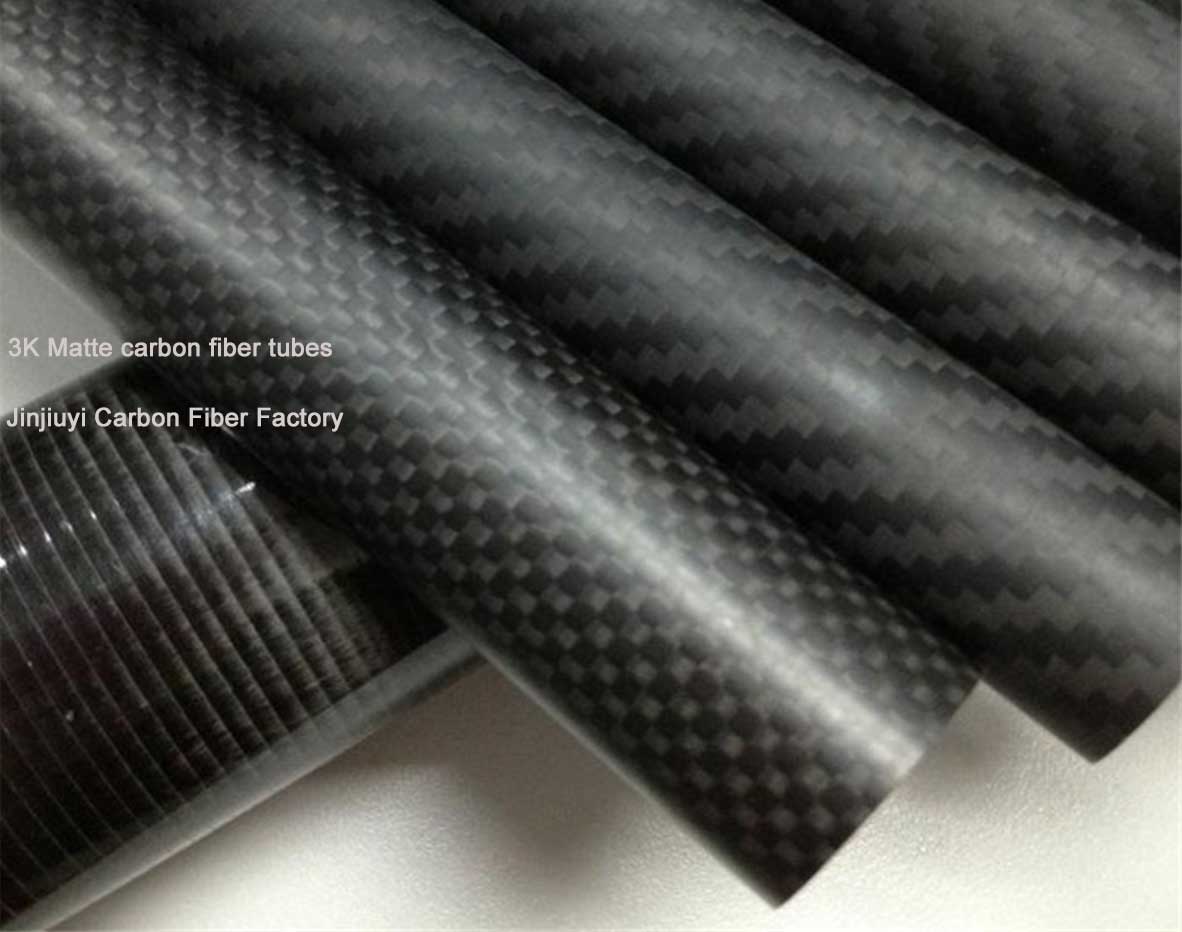 15-42mm Weave Pattern Roll Wrapped Carbon Fiber Tube Glossy Matt Surface 