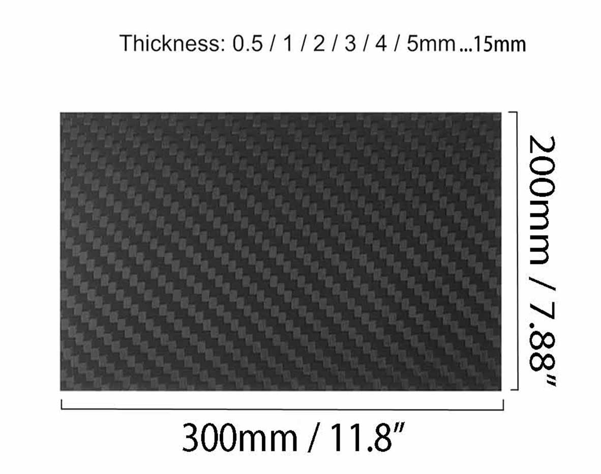 Carbon fiber sheet plate 300x200mm 3k twill