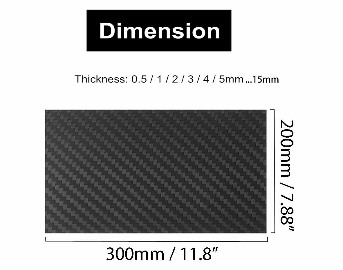 Carbon fiber sheet plate 300x200mm 3k twill