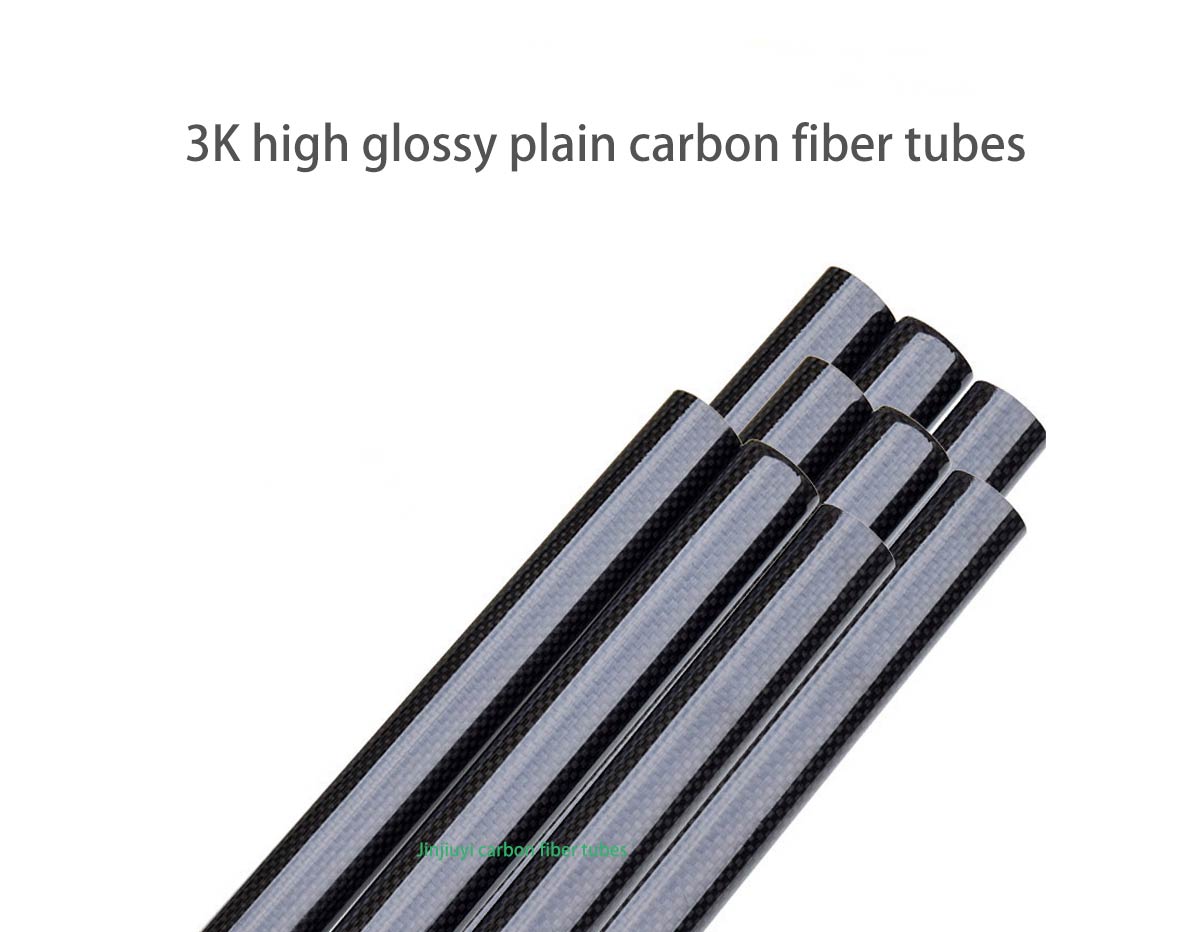 Roll Wrapped Carbon Fiber Round Tube Plain Gloss