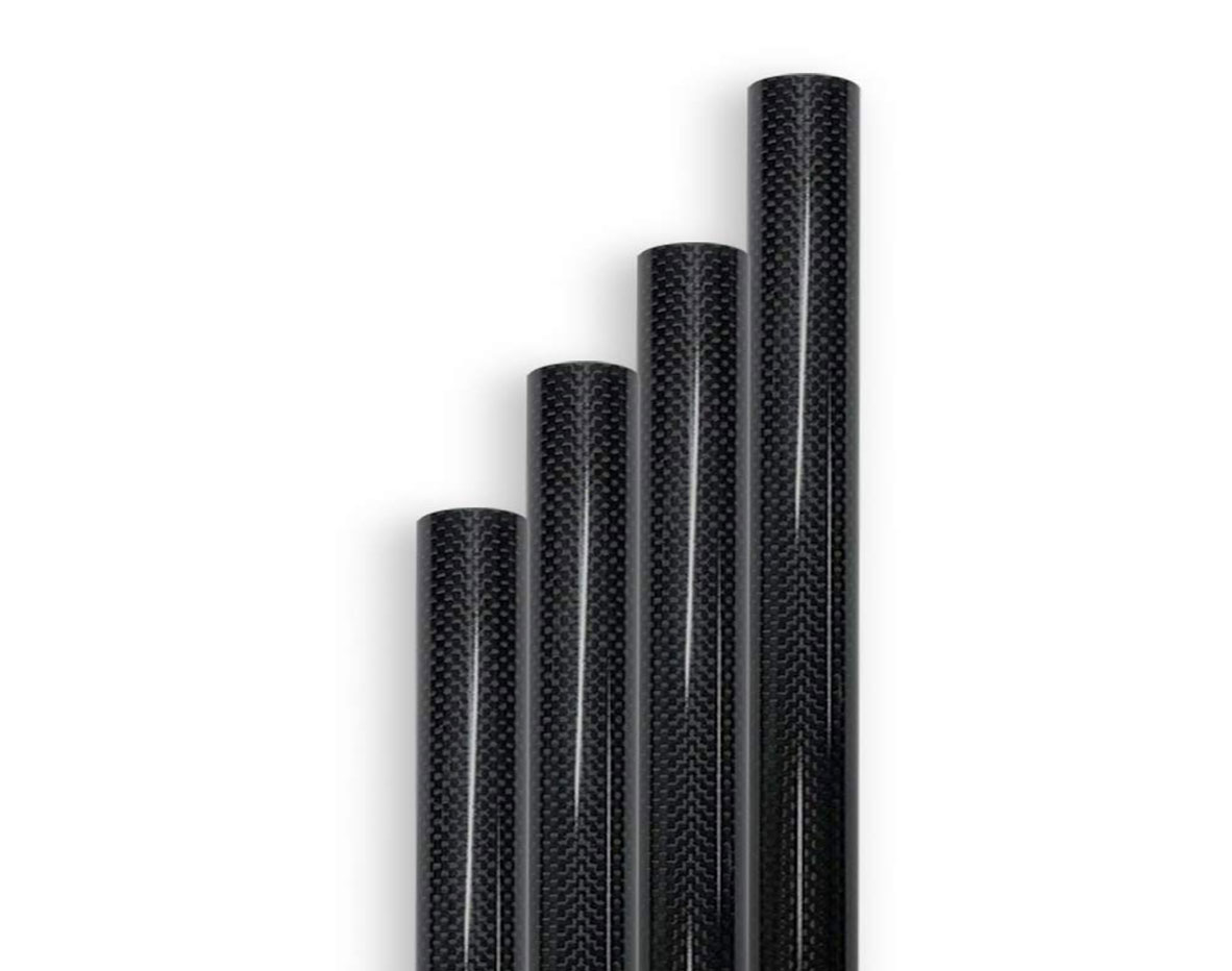 Roll Wrapped Carbon Fiber Round Tube Plain Gloss