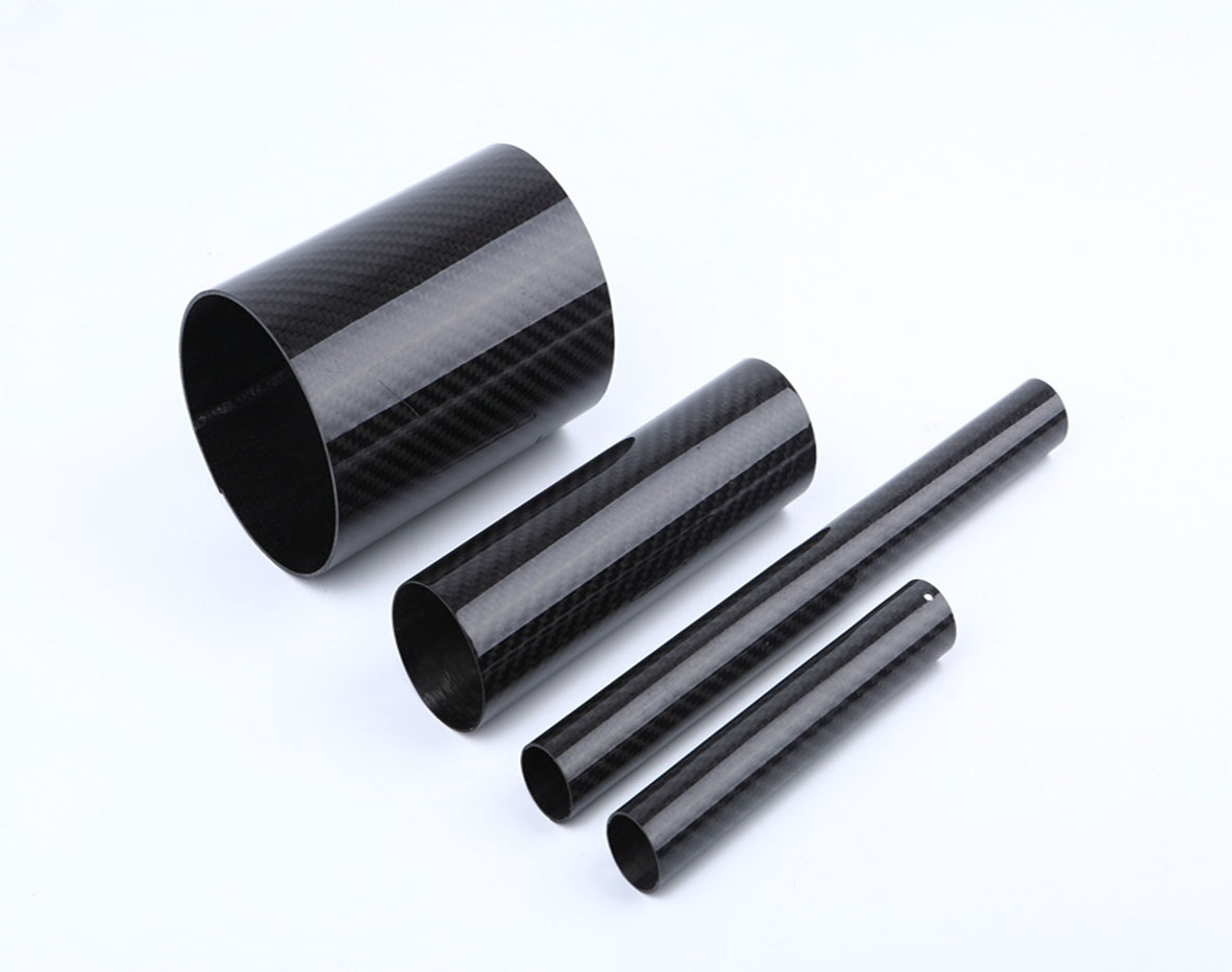 Roll Wrapped Carbon Fiber Round Tube Plain Gloss