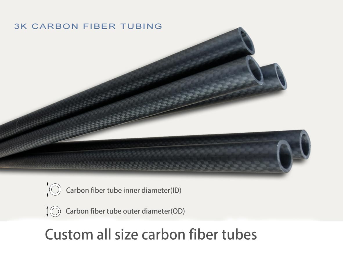 Round Carbon Fiber Tubing 3K Plain Matte