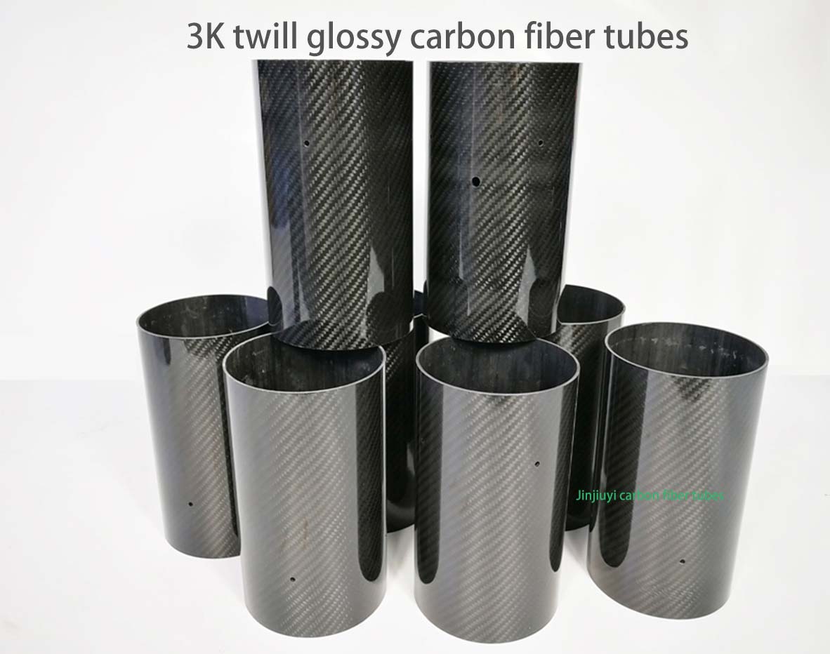 50cm 2Pcs 3k Carbon Fiber Tube Roll Wrapped 4mm-12mm OD Plain/Twill Glossy Matte