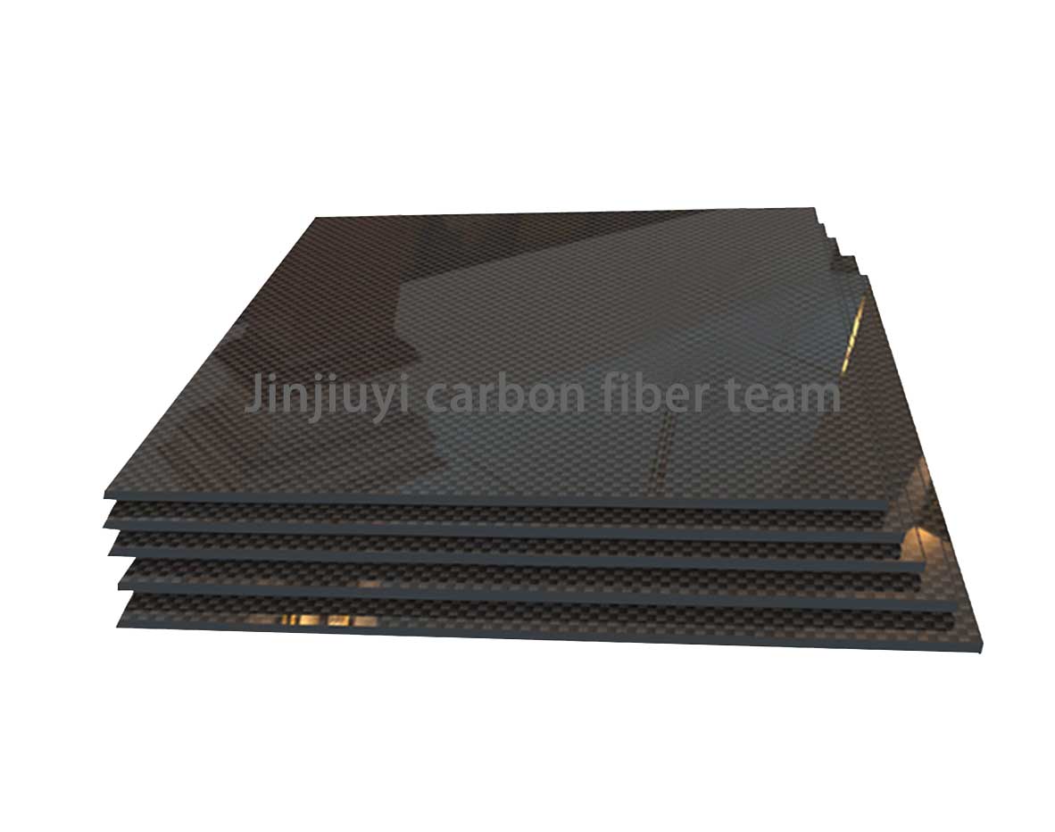 High Gloss Carbon Fiber Sheet Twill Weave Carbon Fiber- Jinjiuyi