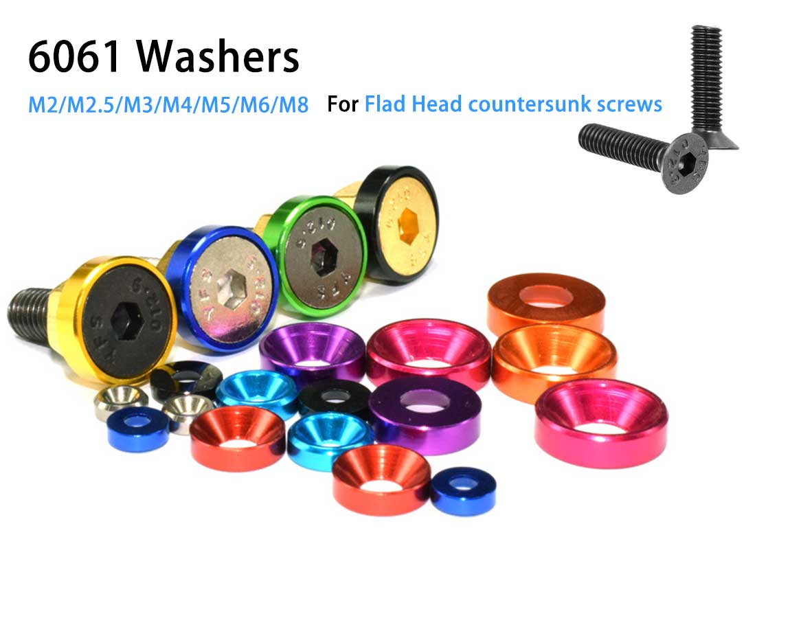 Colorful Aluminum Countersunk Washer for Countersunk Flat Head screws