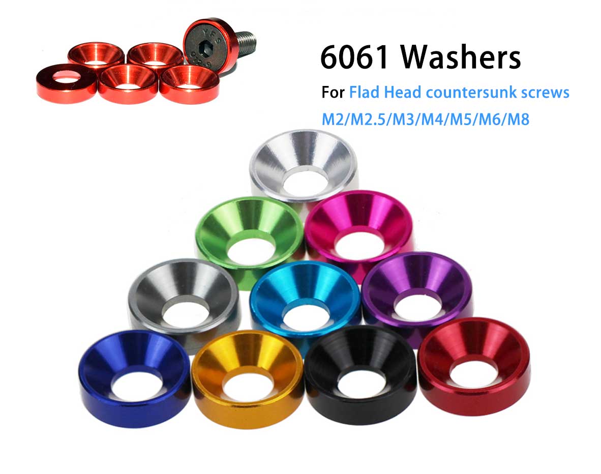 Colorful Aluminum Countersunk Washer for Countersunk Flat Head screws