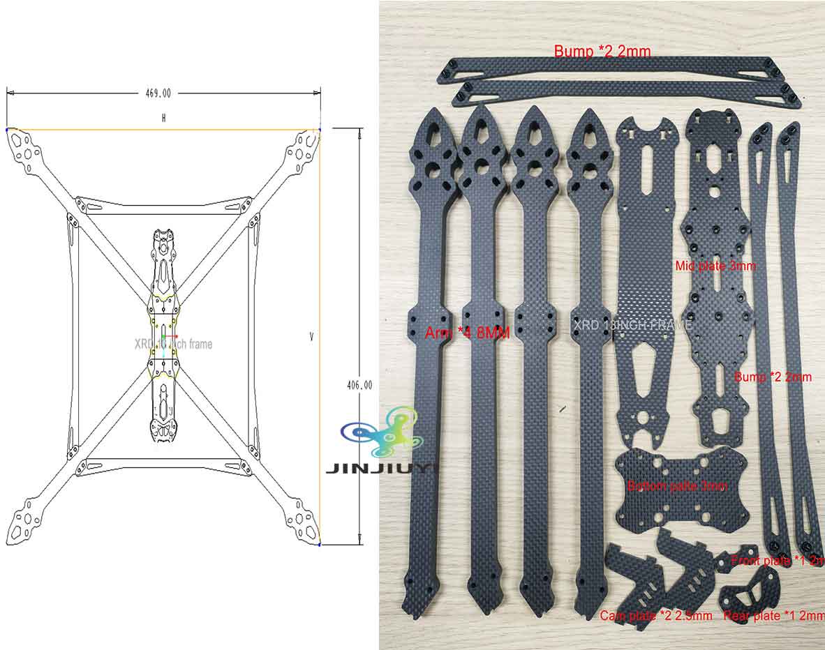 Mark4 V2 13 inch FPV drone frame